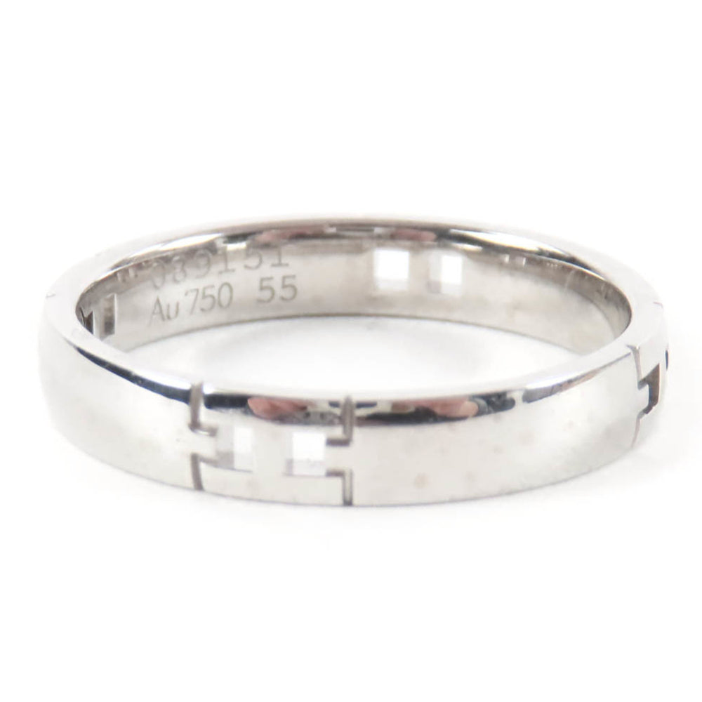 HERMES Hercules Ring 18K 750 (WG) Men's/Women's Accessory Silver 55 Weight 4.27g — Like New