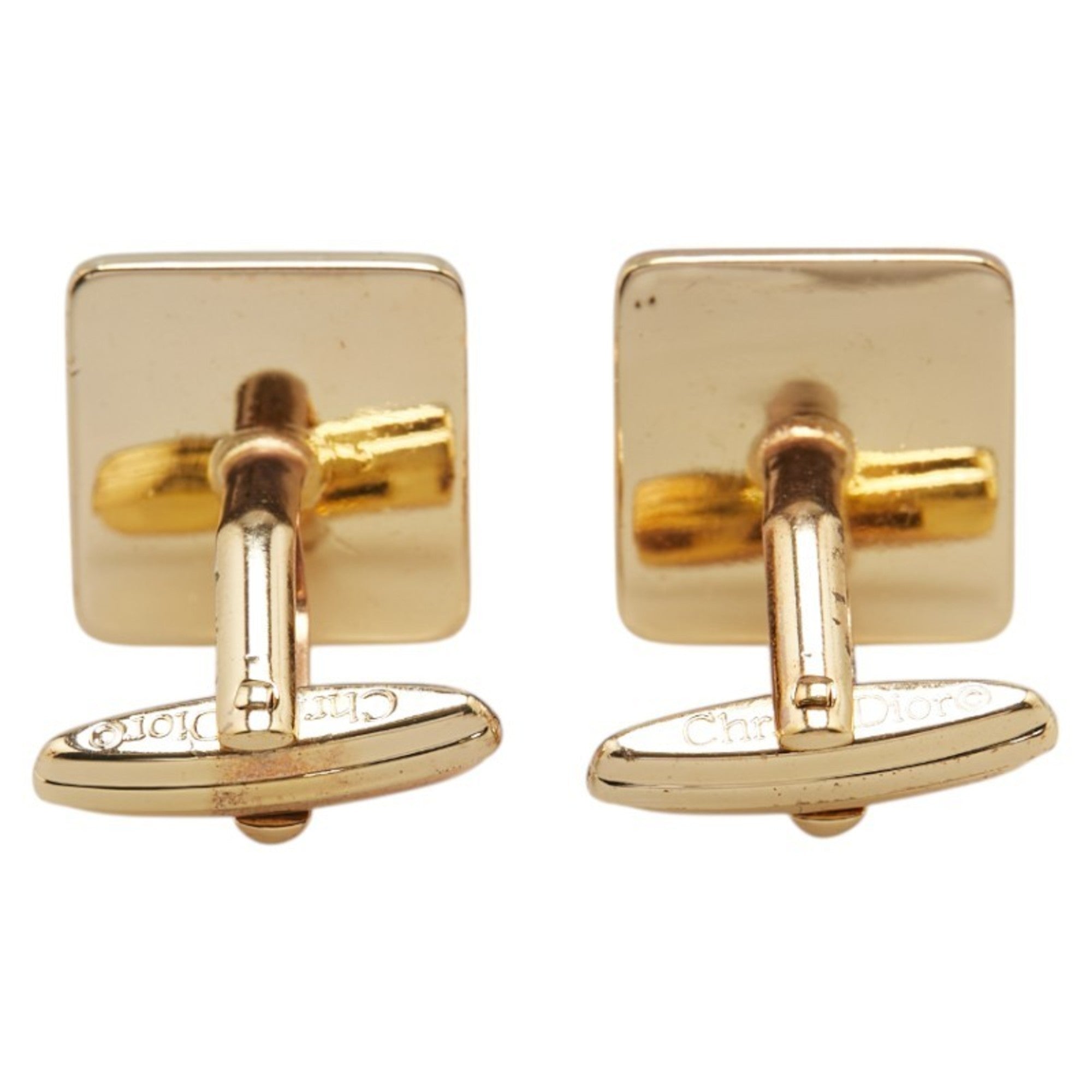 Christian Dior Dior logo cufflinks, gold plated, for women.