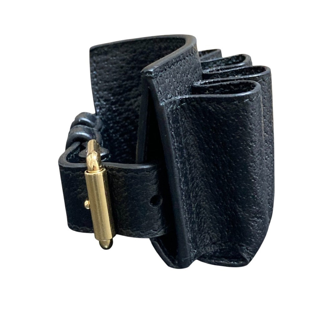 GUCCI Gucci Leather Bracelet Lipstick Case 615992 Black Women's — Like New