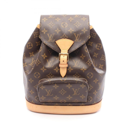 Louis Vuitton Montsouris MM Monogram Backpack, Coated Canvas and Leather, Brown, M51136, Women's