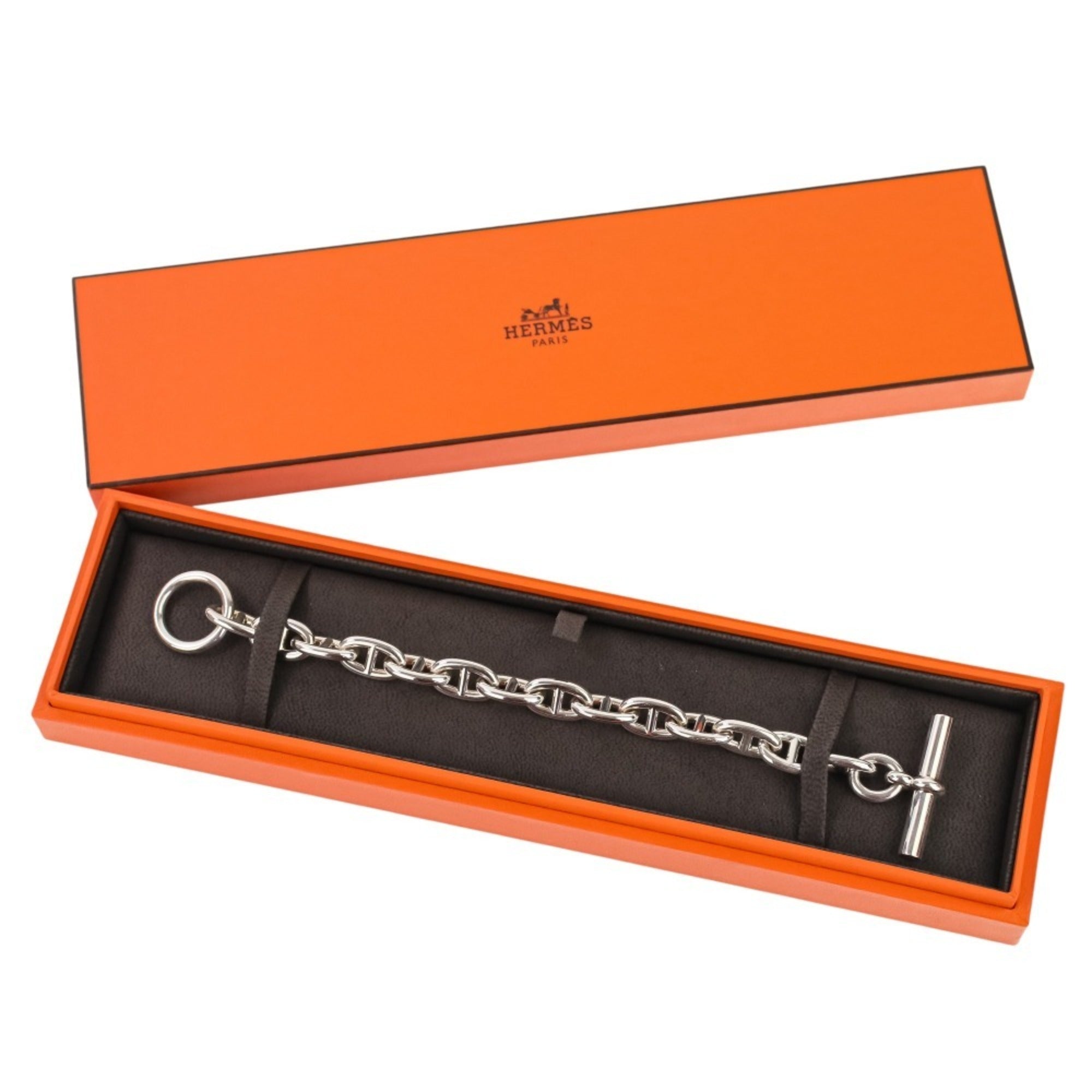 HERMES Chaine d'Ancre MM 14-link bracelet, sterling silver 925, women's — Like New