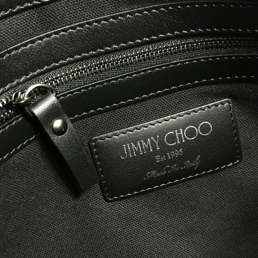 JIMMY CHOO Star Studs DEREK Second Bag Clutch Leather Men's White x Black — New - Store Return