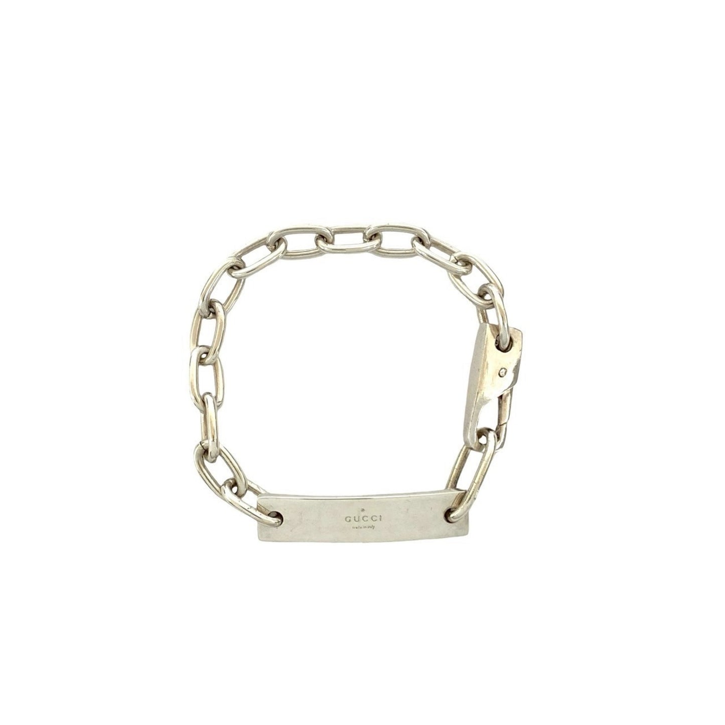 GUCCI ID Plate Logo Silver 925 Chain Bracelet/Bangle for Men and Women 44932