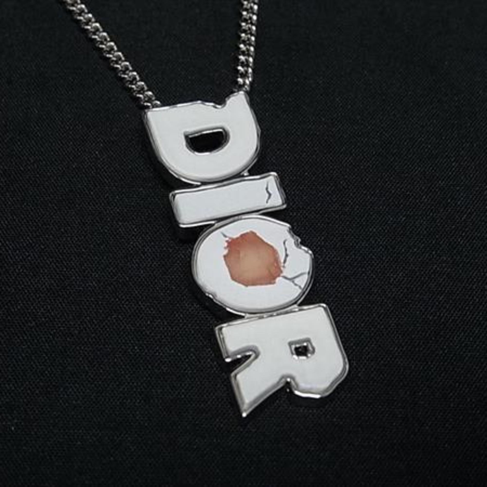 Christian Dior necklace in collaboration with Daniel Arsham, silver and white metal, for men women.