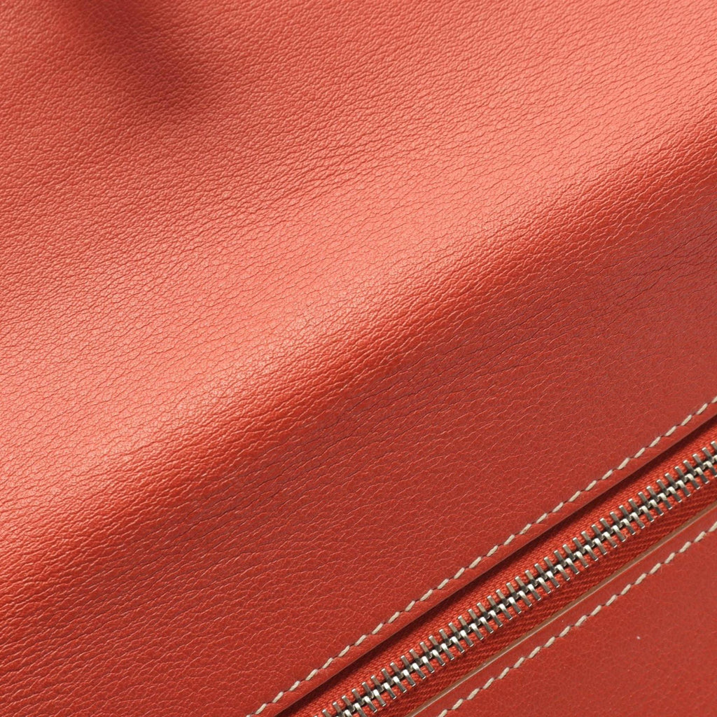 Hermes Hermès Dogon Long Bifold Wallet, Leather, Swift Women's, Red, Orange, Crevette