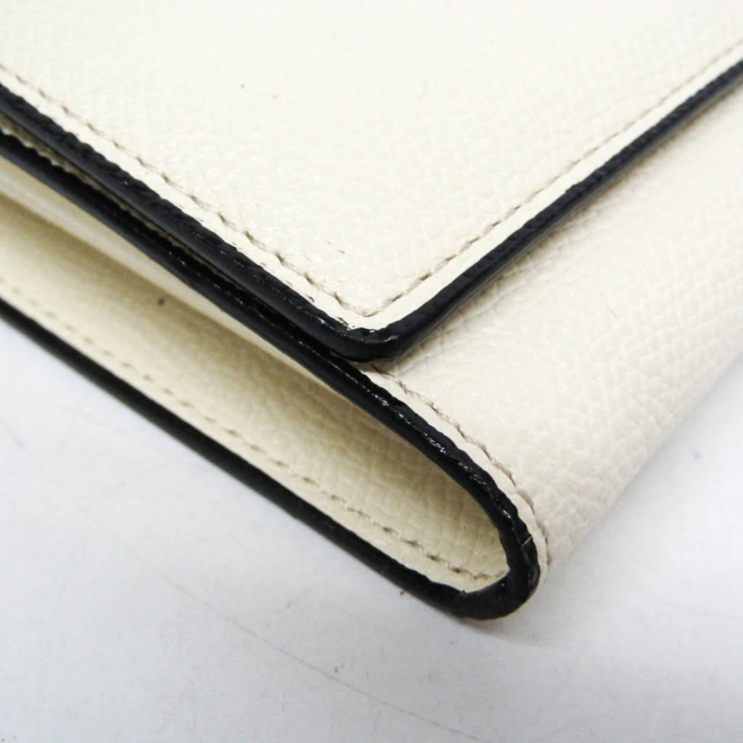 Valextra Removable 12 Card Holder V9L15 Men,Women Leather Long Wallet (bi-fold) Off-white