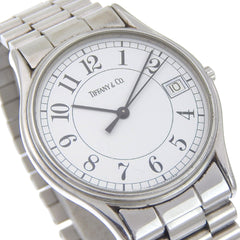 Tiffany & Co. Classic Watch, Stainless Steel, Quartz, Analog, White Dial, Unisex — Good
