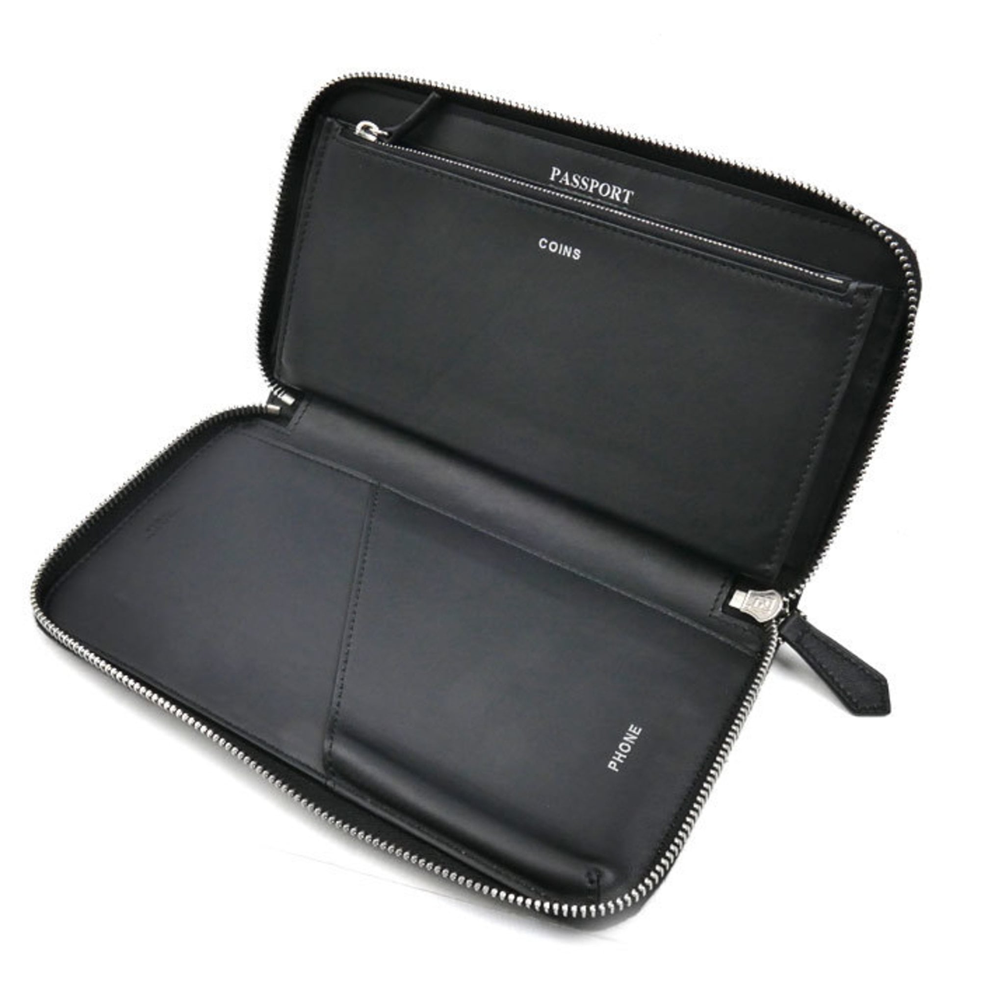 FENDI FF Zip-Around Wallet, Black/Black, 7M0276 A8VC F17BJ, Men's