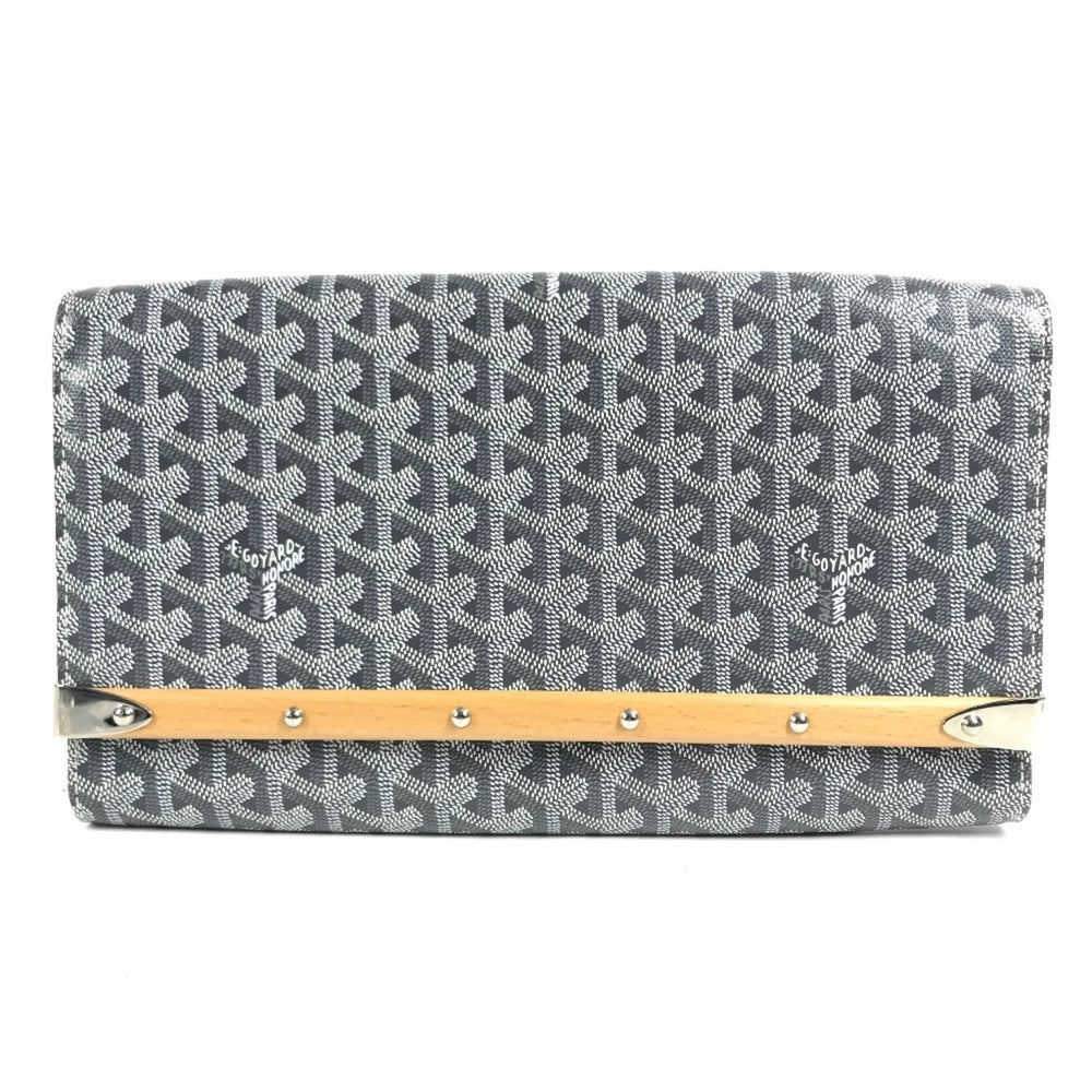 GOYARD Monte Carlo Bag, Flap Handbag, Pouch, Clutch Leather, Men's/Women's, Gray, Like New — Like New
