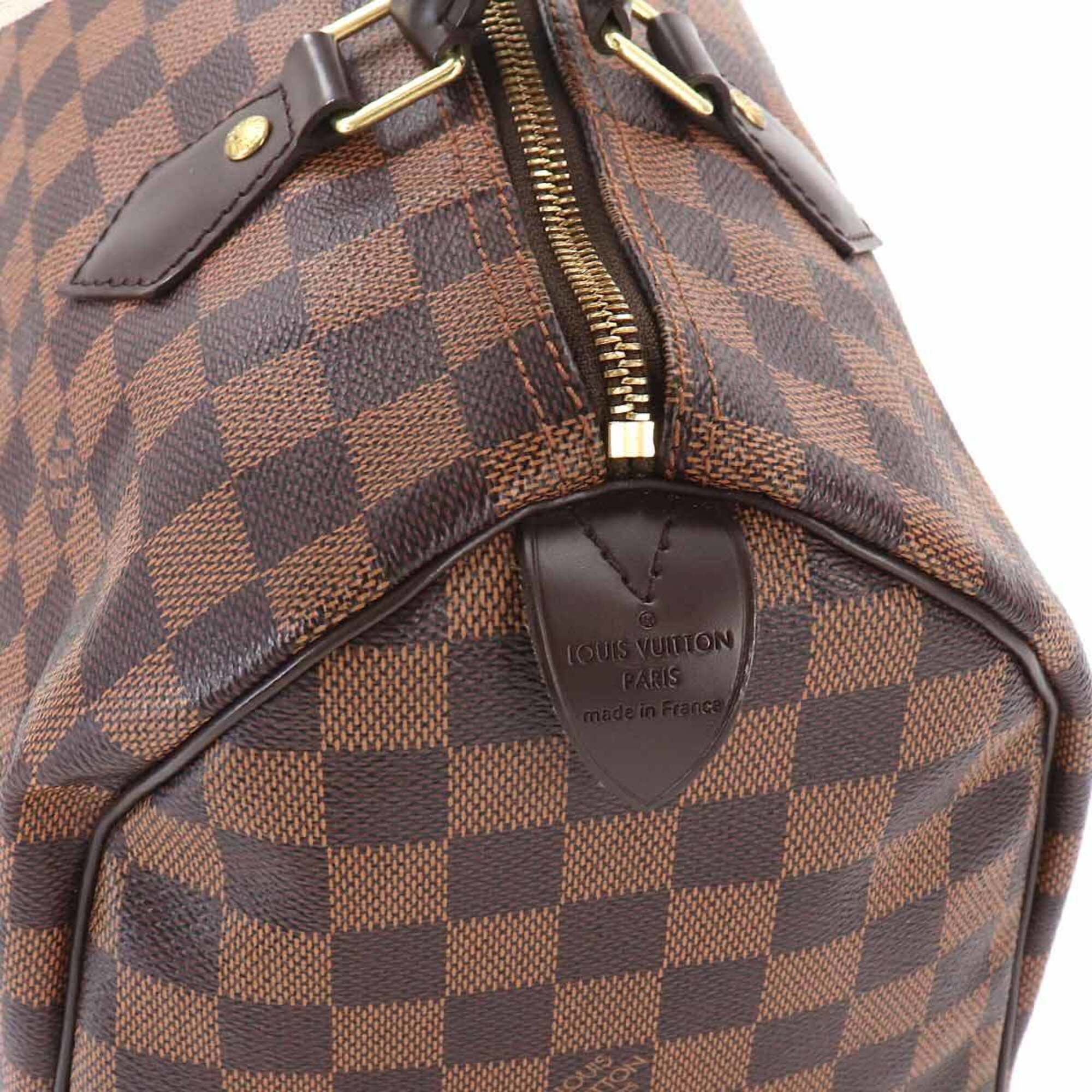 Louis Vuitton Speedy 30 Damier Handbag, Ebene Brown, N41364, Gold Hardware — Like New