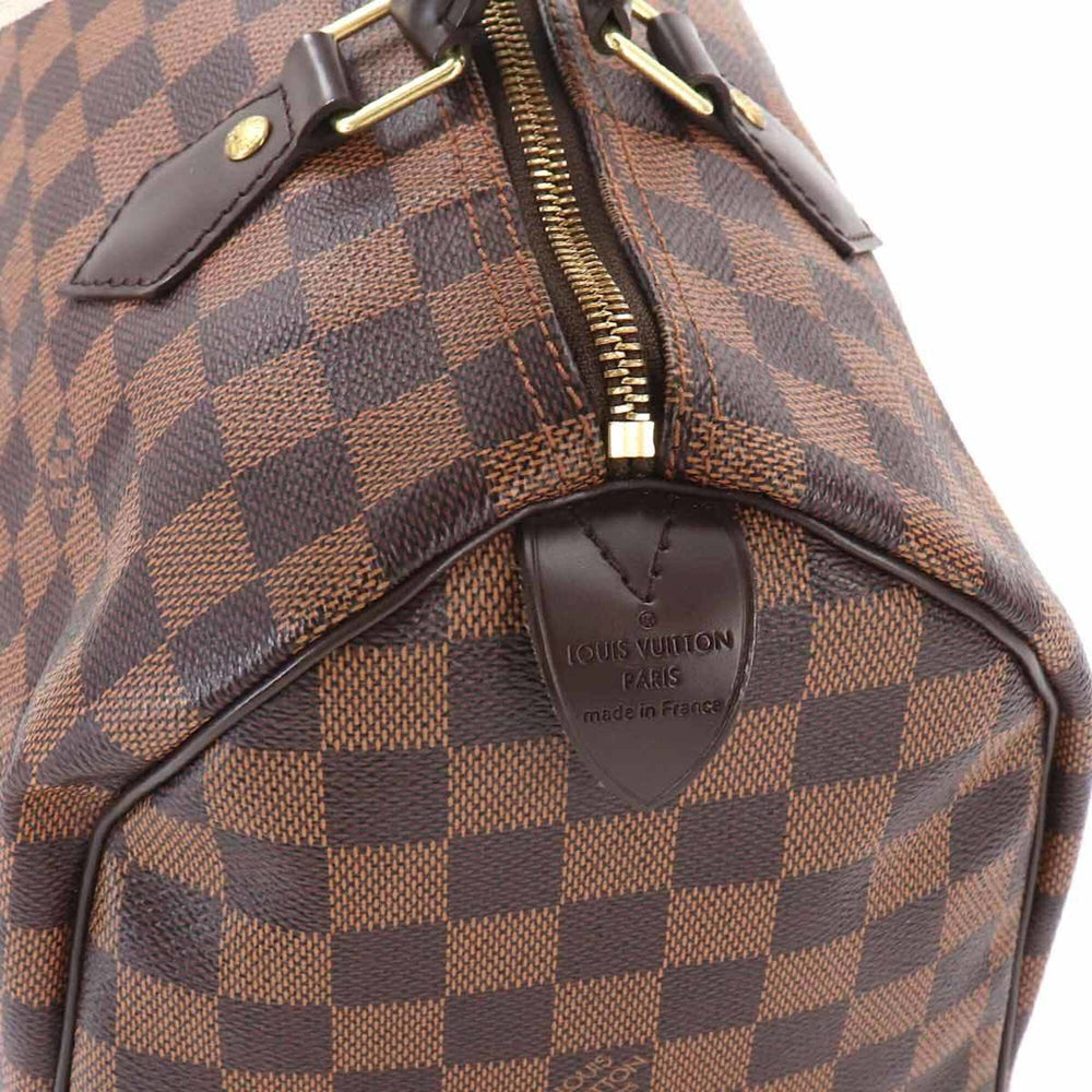 Louis Vuitton Speedy 30 Damier Handbag, Ebene Brown, N41364, Gold Hardware — Like New