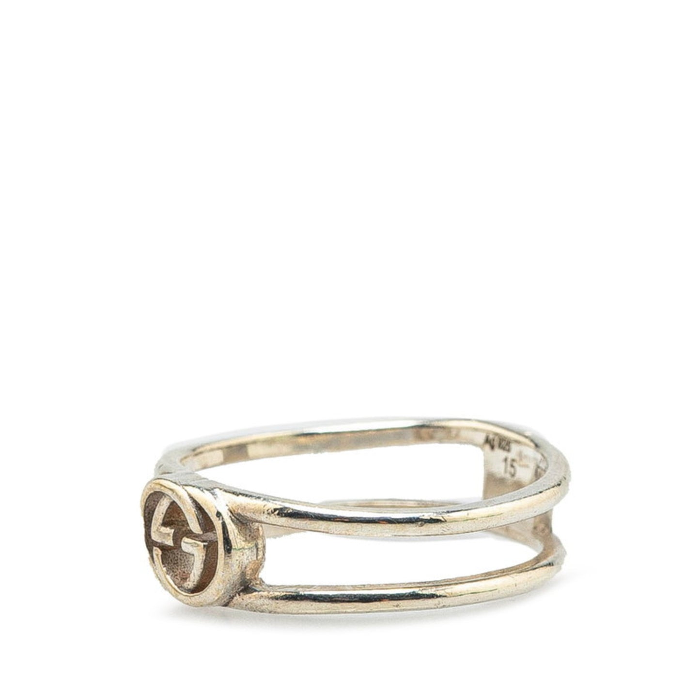 Gucci Interlocking G Slim Open Band Ring #15 SV925 Silver Women's GUCCI