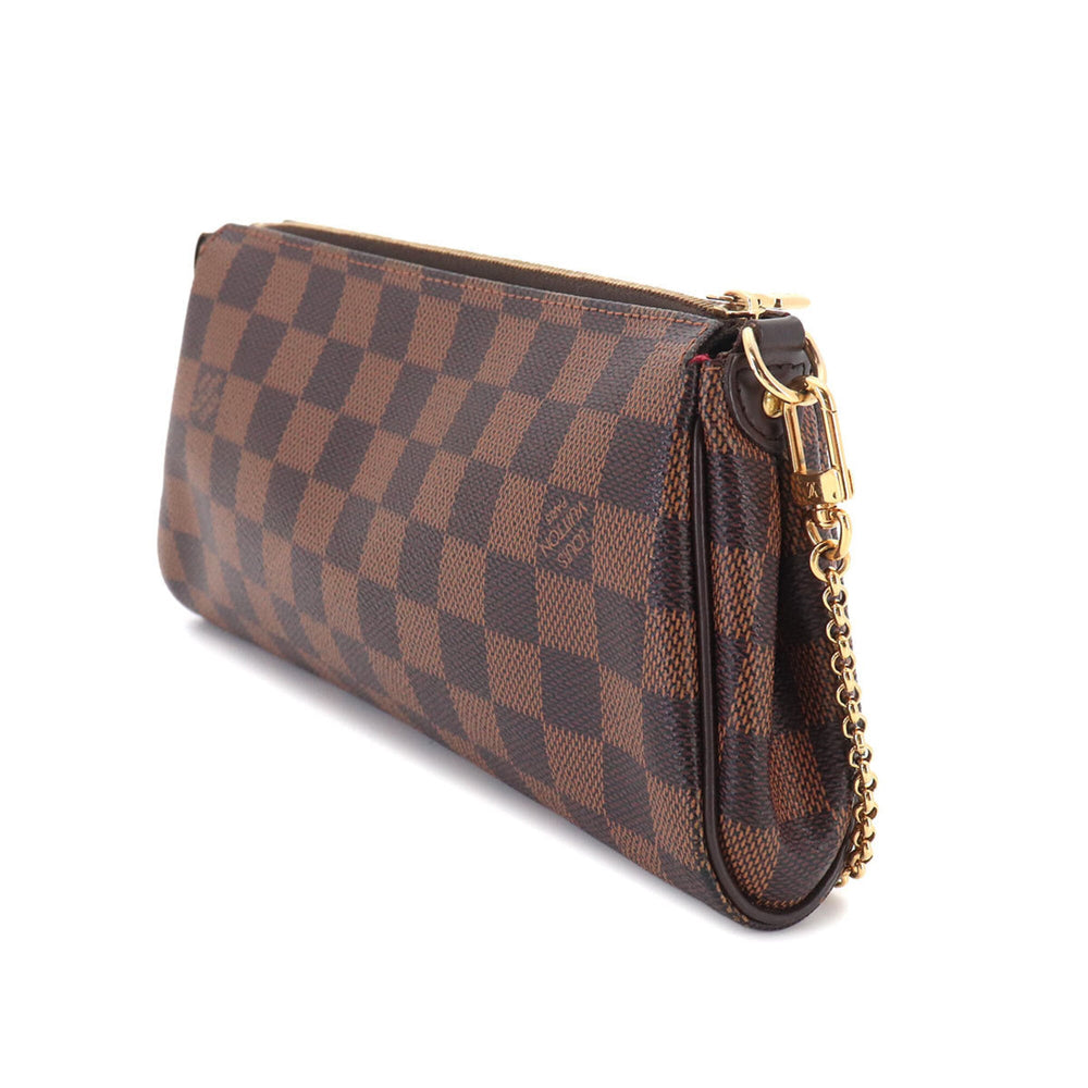 Louis Vuitton Damier Eva 2-way Hand/Shoulder Handbag, Ebene N52213, Gold Hardware — Like New