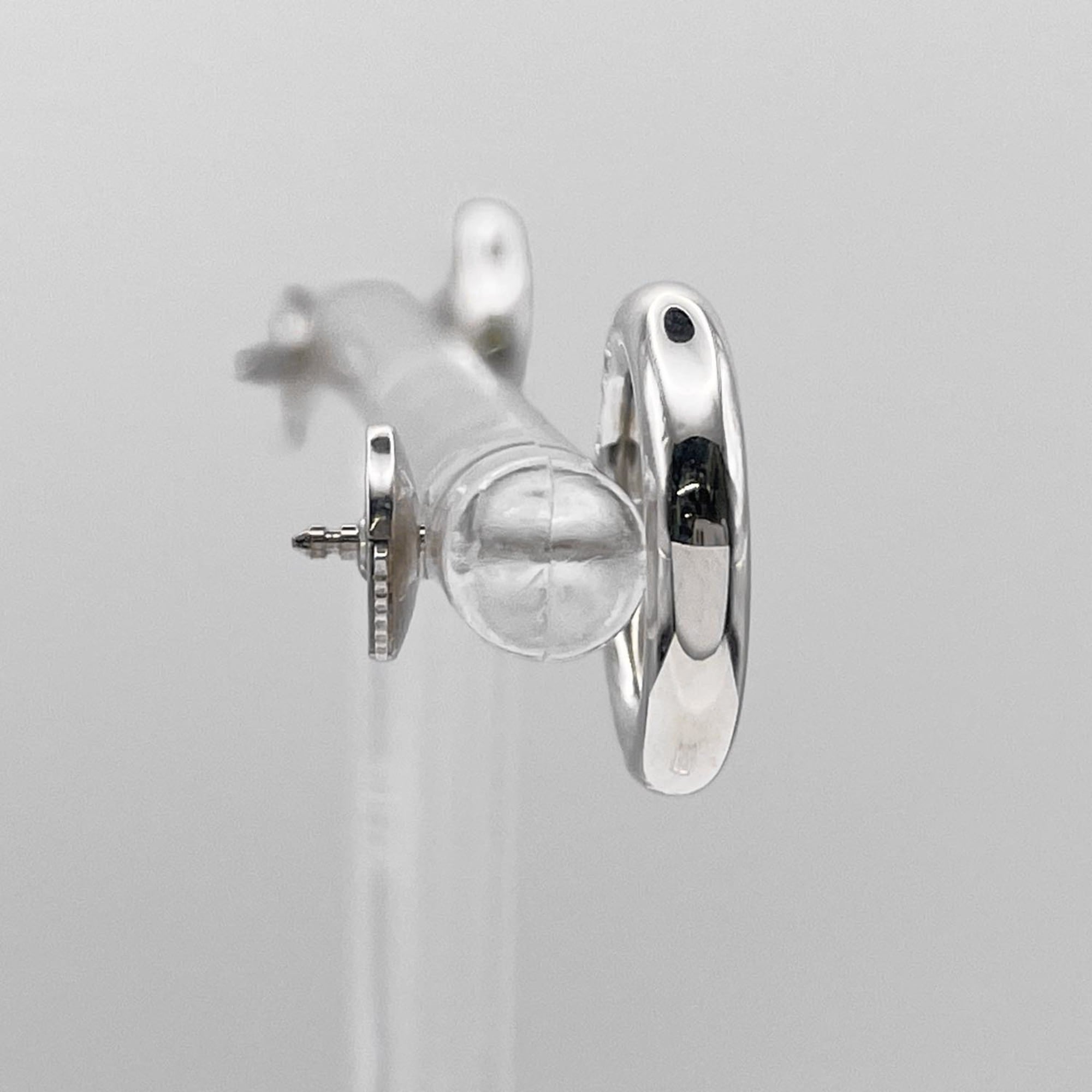 HERMES Clou de Selle Sellier Stud Earrings, Combination Sterling Silver (SV925) and 18K 750 Gold, Men's Women's — Like New