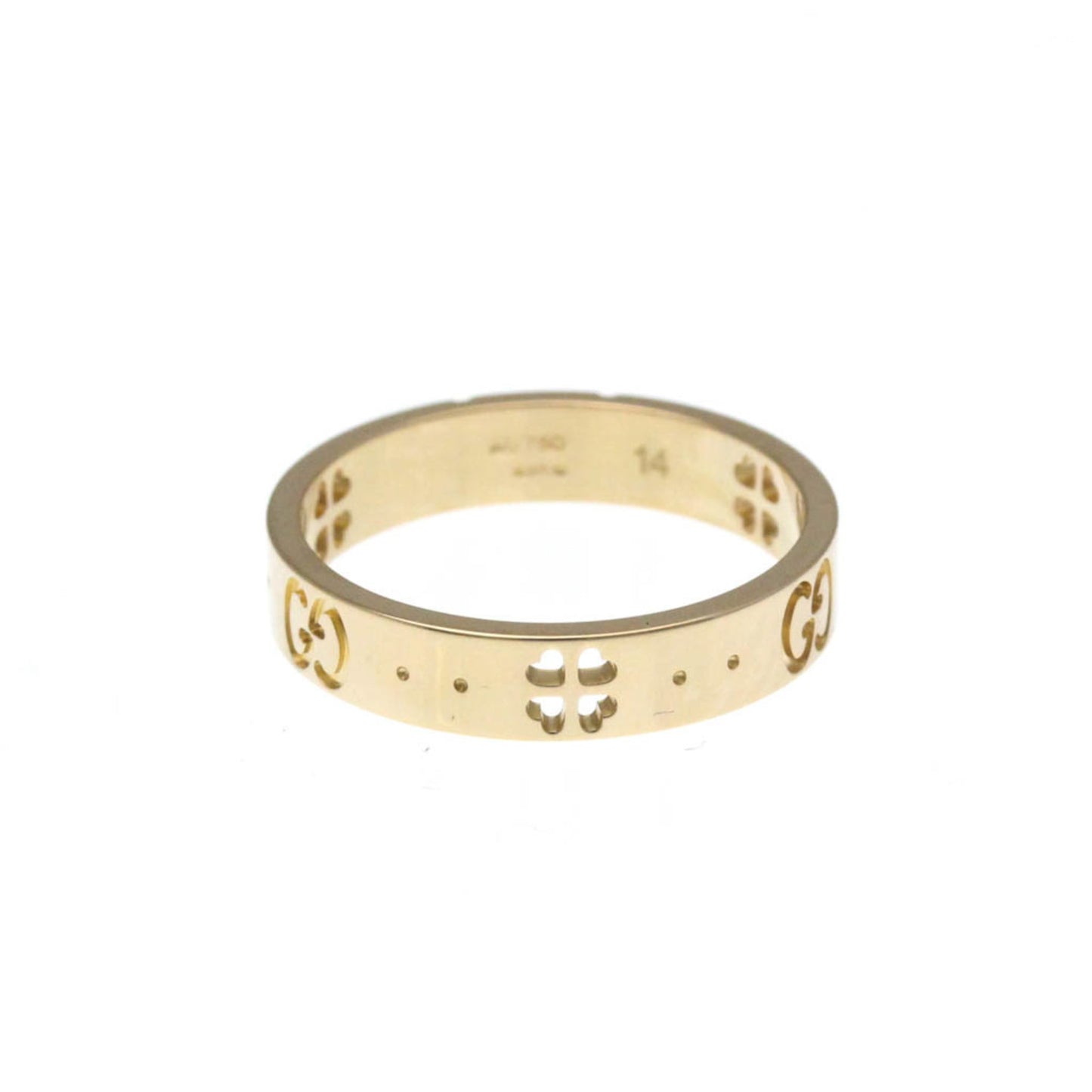 Gucci Icon Clover Ring Pink Gold (18K) Fashion No Stone Band Ring Pink Gold