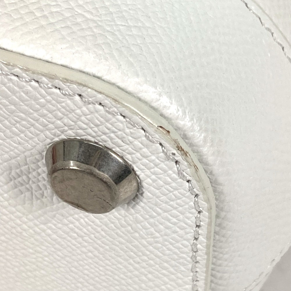 Balenciaga 596159 logo 2WAY Hand Bag Tote Bag Crossbody Shoulder Bag White Black — Like New