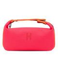 Hermes Hermès Brides A Black PM Handbag in Pink and Orange Canvas for Women