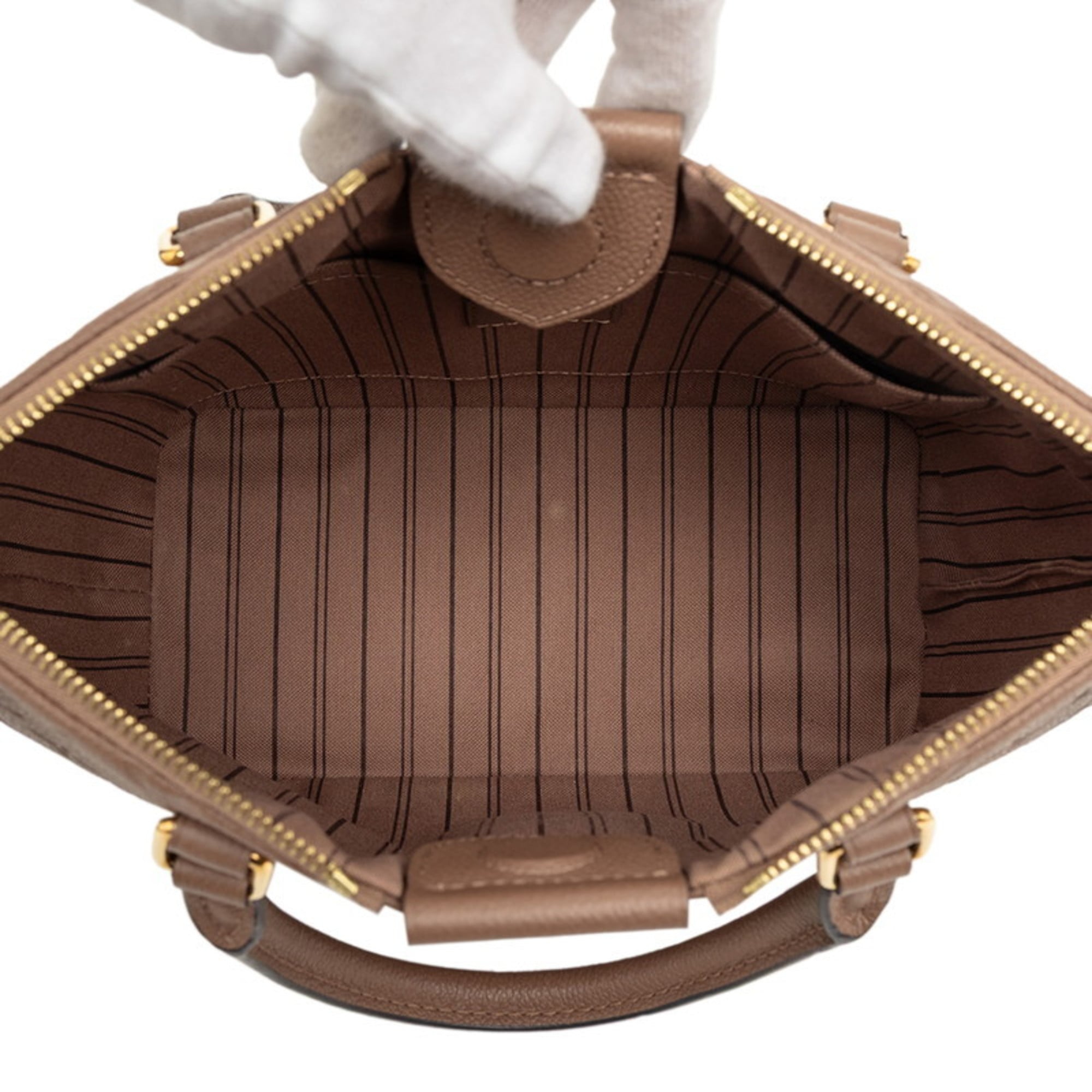 Louis Vuitton Monogram Empreinte Mazarine PM Handbag/Shoulder Bag, 2-Way, M50709, Taupe Leather, Women's, LOUIS VUITTON