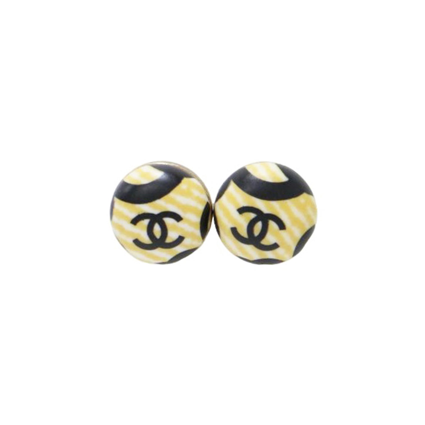 CHANEL Chanel Earrings Yellow Gold Coco Mark Stripe 02P