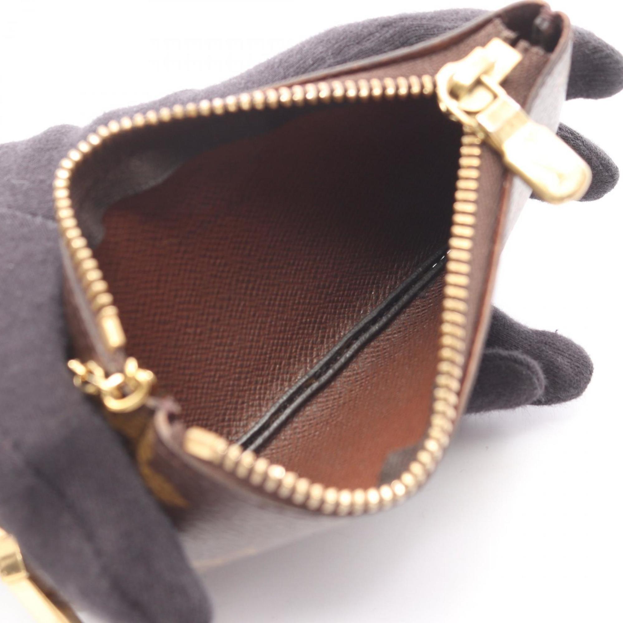 Louis Vuitton Pochette Cle Wallet with Coin Purse, Coated Canvas, Monogram, Brown, Men's and Women's, M62650