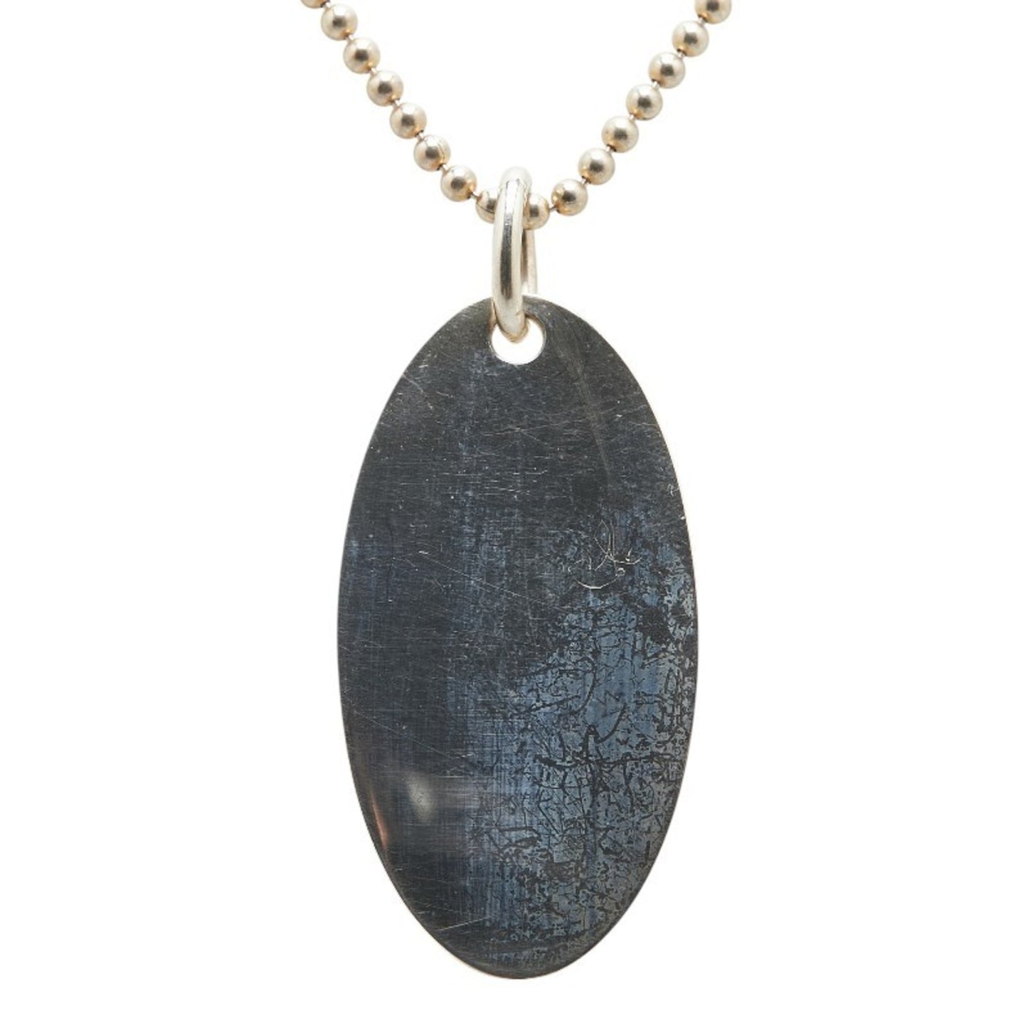 Gucci Oval Plate Necklace with Ball Chain, SV925 Silver, Women's, GUCCI