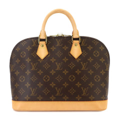 Louis Vuitton Monogram Alma Handbag, Brown, M51130, Gold Hardware — Like New