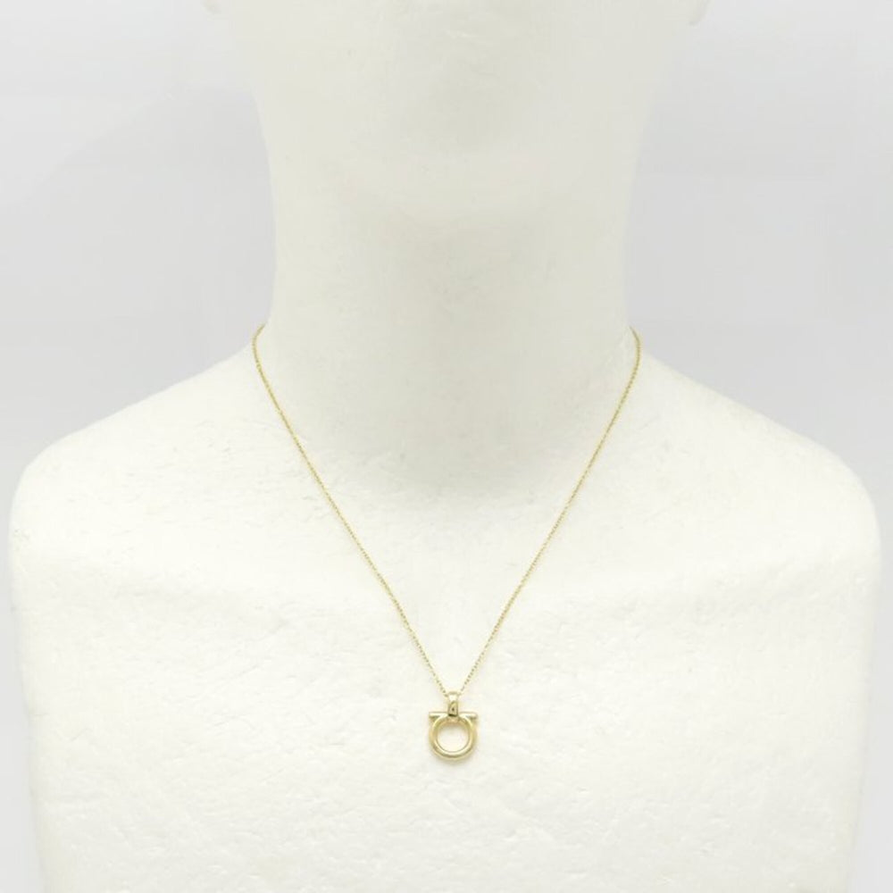 Salvatore Ferragamo Gancini Necklace, 18K Yellow Gold, Women's, Item No. 295381 — Like New