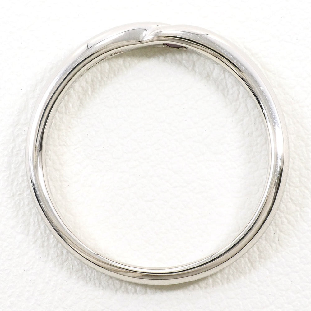 Celine PT1000 Platinum Ring, 1 Diamond (0.02ct), Ruby, Total Weight 5.4g, Like New Condition — Like New
