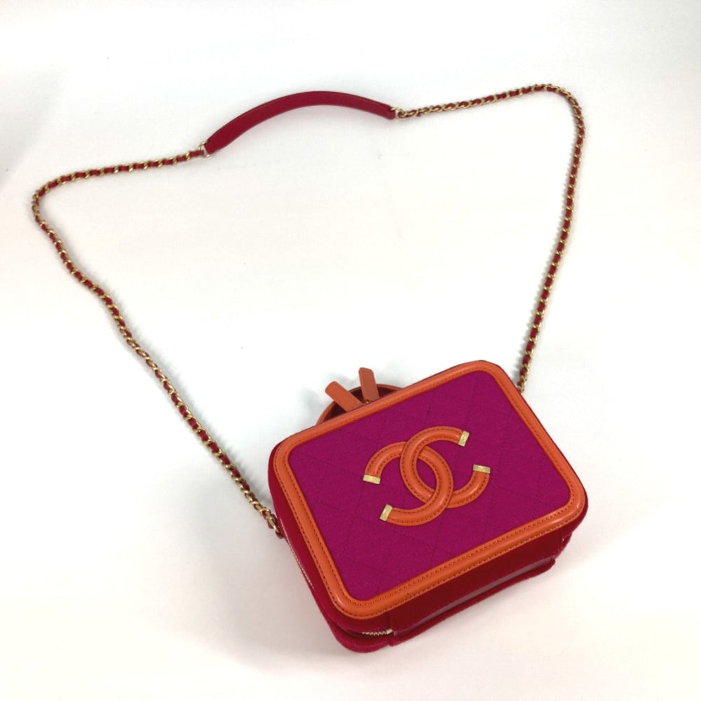 Chanel CC Mark Crossbody 2WAY bag Chain Shoulder Bag Red Orange — Like New