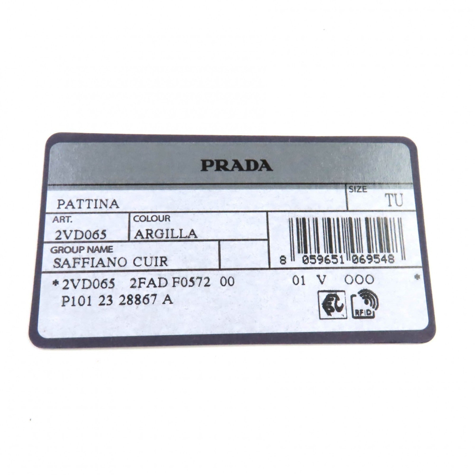PRADA 2VD065 Saffiano Leather Argilla Shoulder Bag with Triangle Logo Plate, Dust Bag, Made in Italy, Women's — Like New