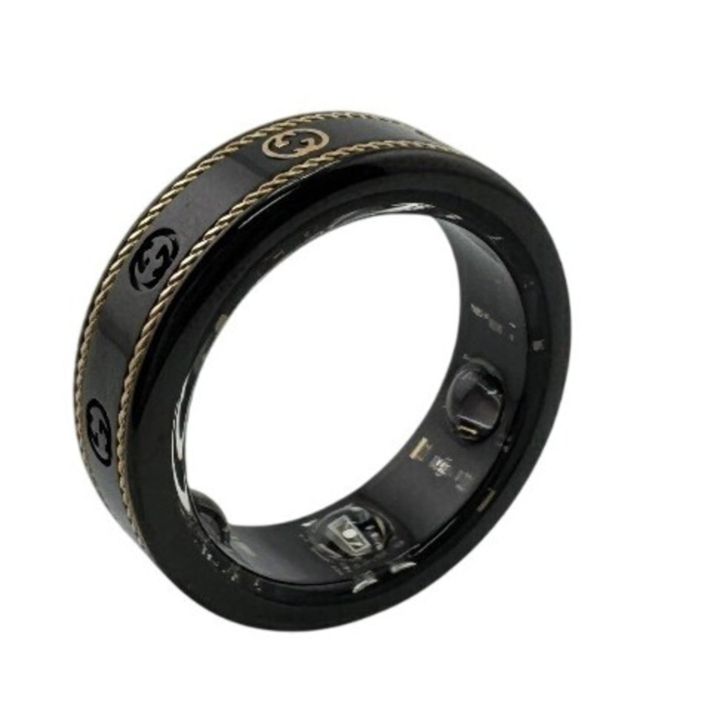 GUCCI Aura Ring, a Gucci x collaboration ring, smart ring with an Interlocking G design, black, unisex.