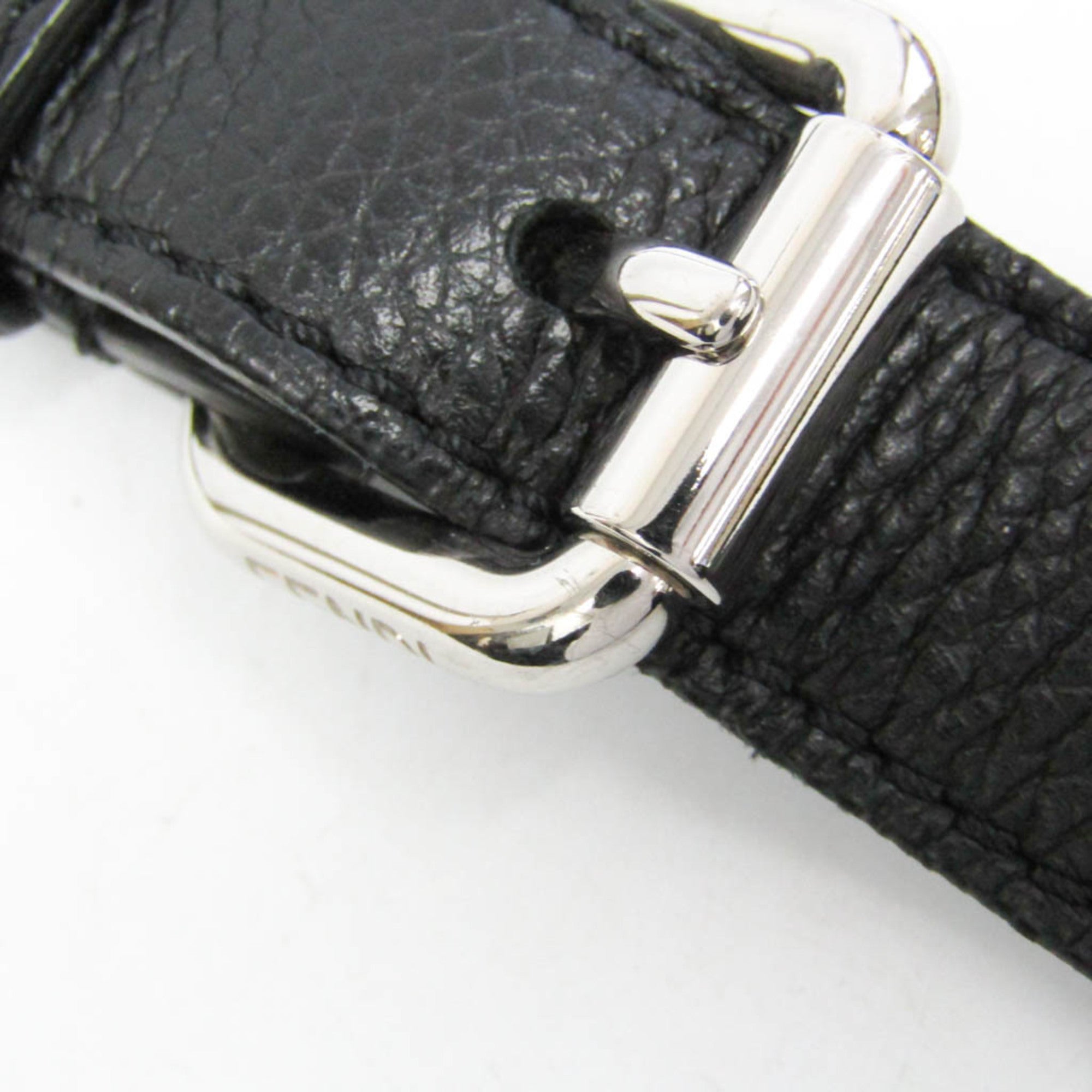 Fendi 7N0146 Women,Men Leather Shoulder Bag Black — Like New