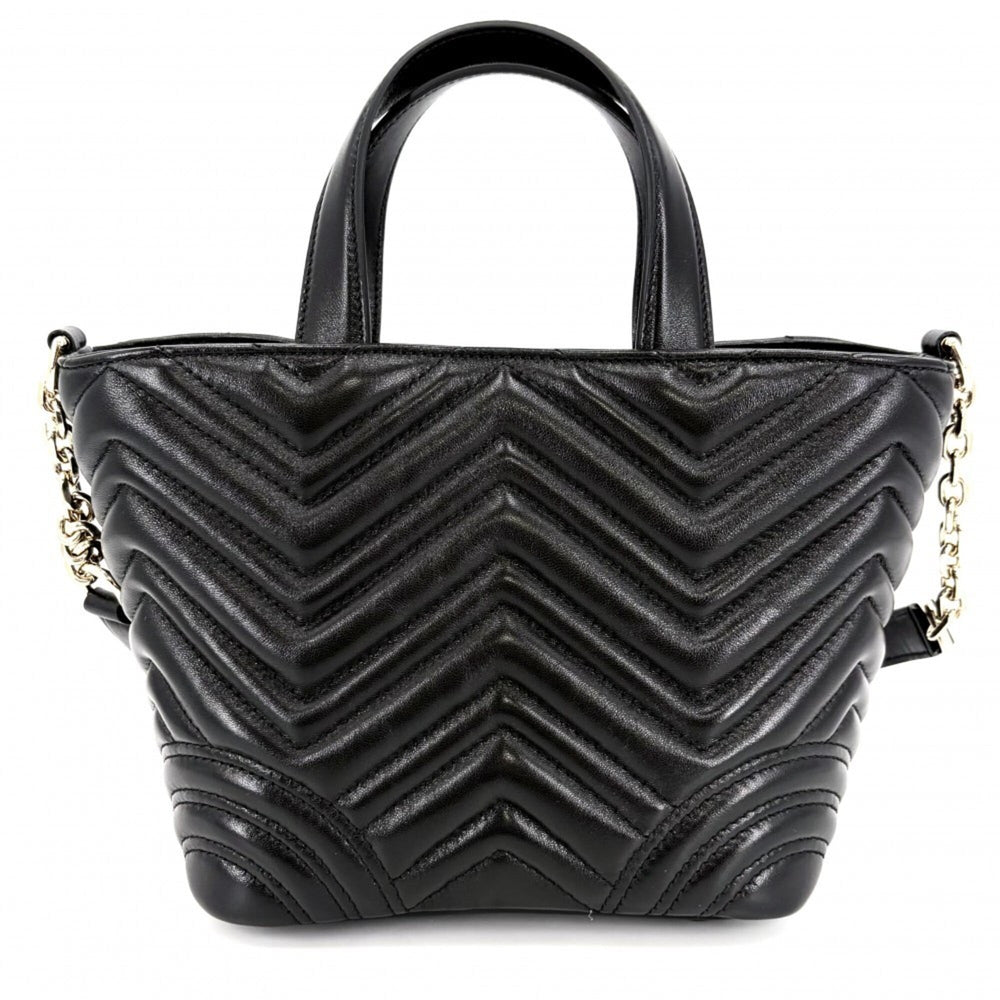Gucci Women's GG Marmont Quilted Handbag Shoulder Bag Crossbody GUCCI 847386 Leather Black Gold Hardware — Like New