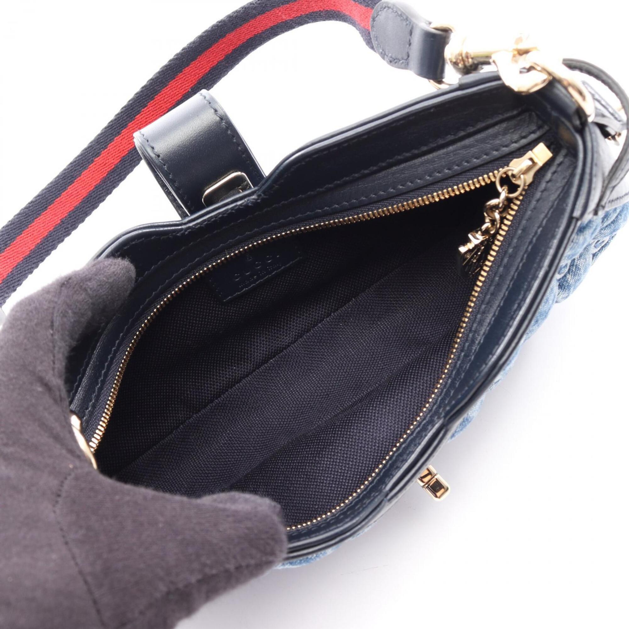 Gucci Moonside GG Denim Handbag, Leather Women's, Blue/Navy, 786015 — New - Store Return