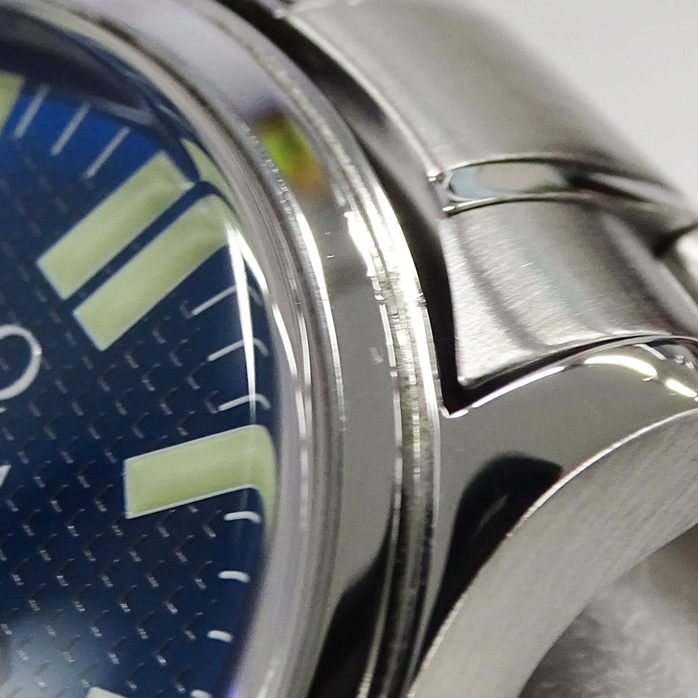 Omega Classic 5203.81 Men's Watch, Brand Name, Date, Automatic Movement, Stainless Steel (SS), Silver & Blue — Good