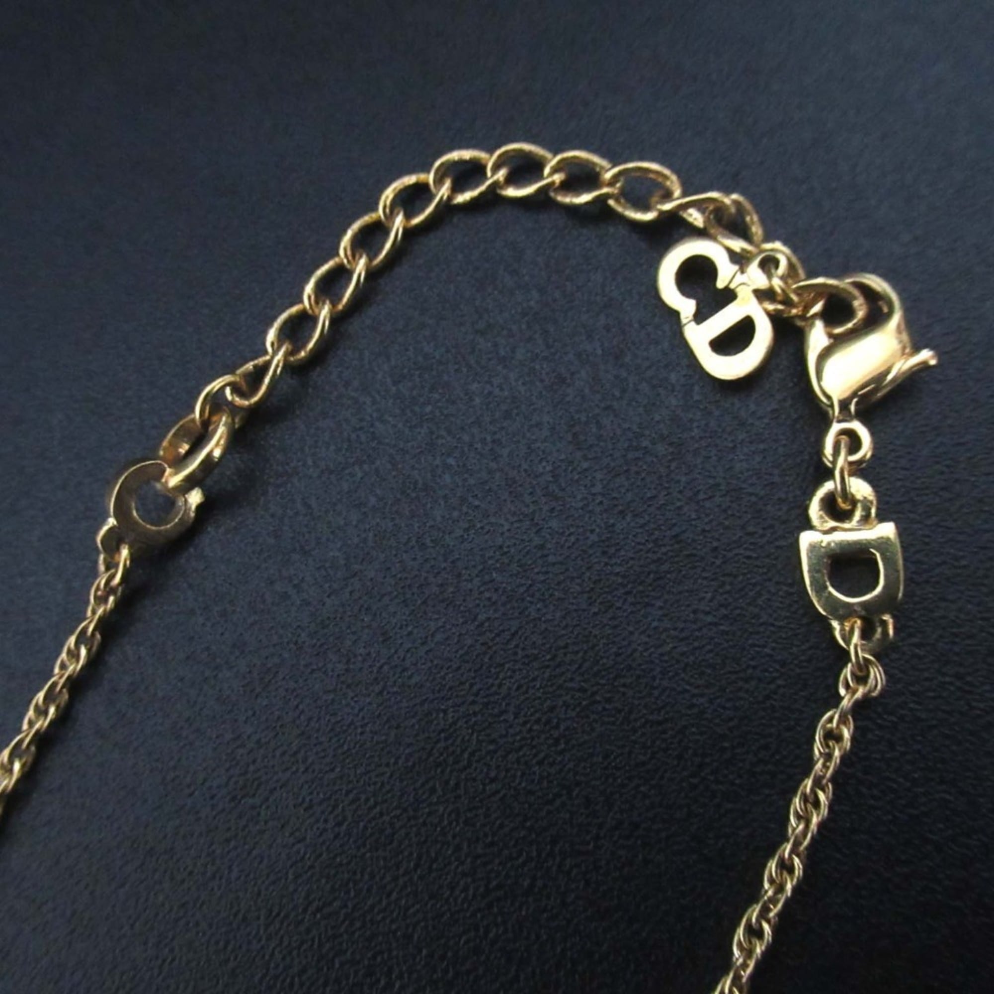 Vintage Christian Dior Dog Tag Logo Necklace Pendant in Gold, GP, for Women