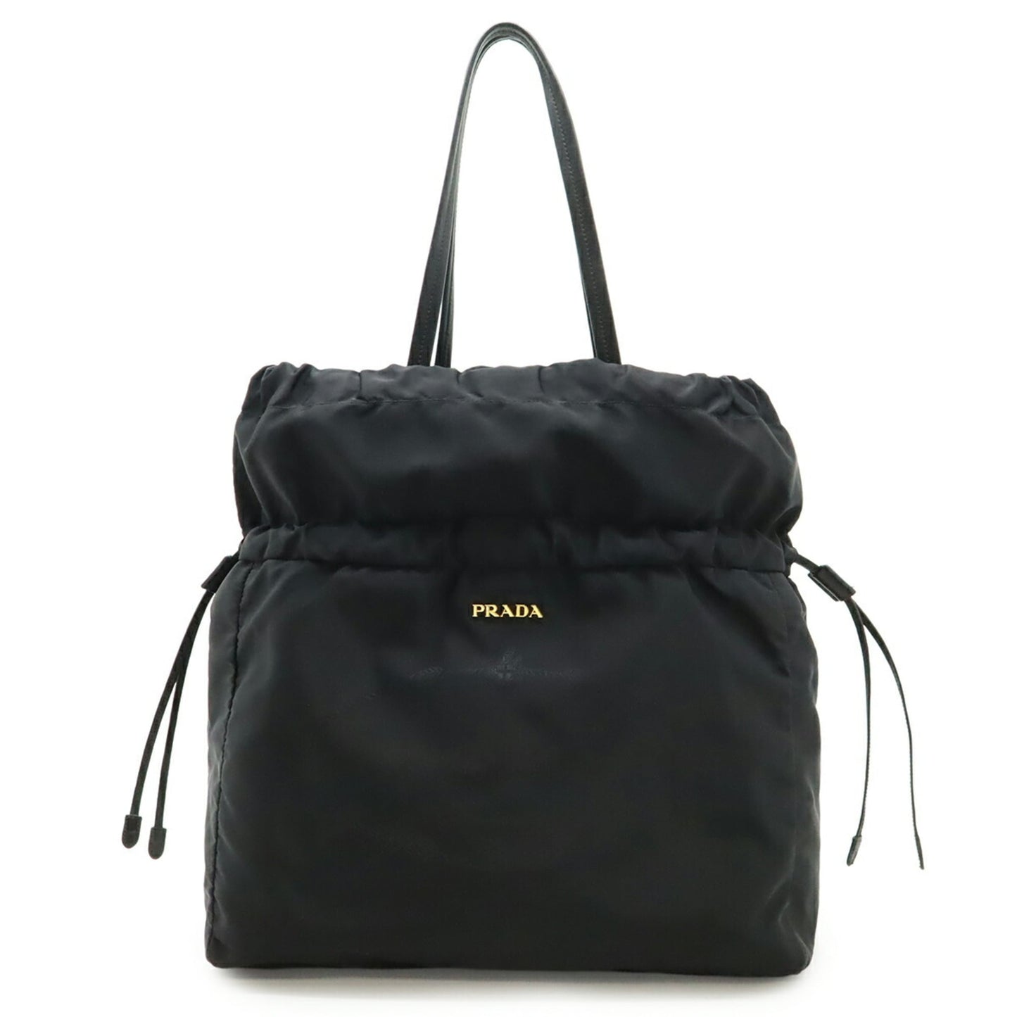PRADA Prada Jacquard Tote Bag Shoulder Nylon Leather NERO Black BN1758