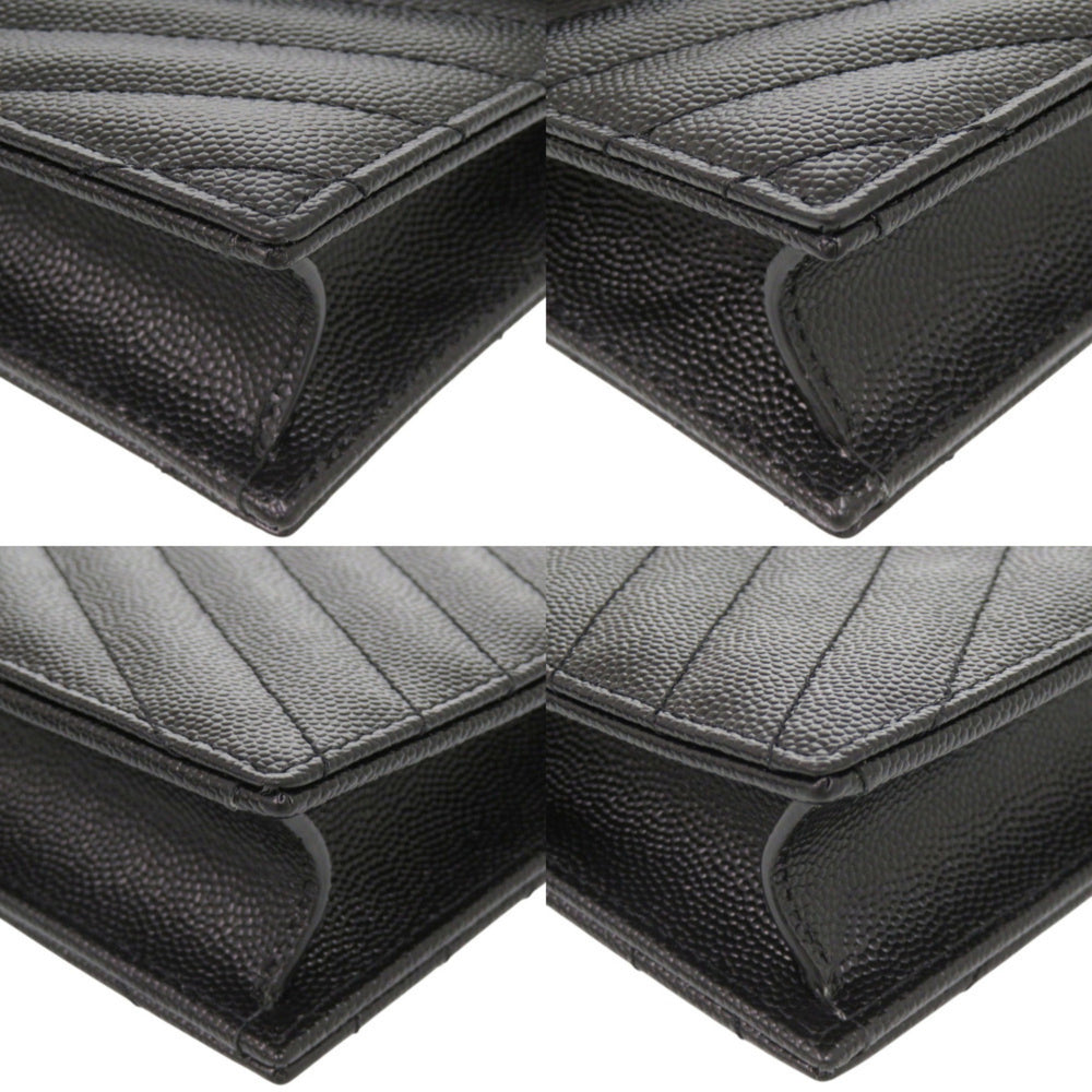Yves Saint Laurent Like new Saint Laurent Paris Cassandra Envelope Wallet with Chain 742920, black leather chain shoulder bag, 1490 — Like New