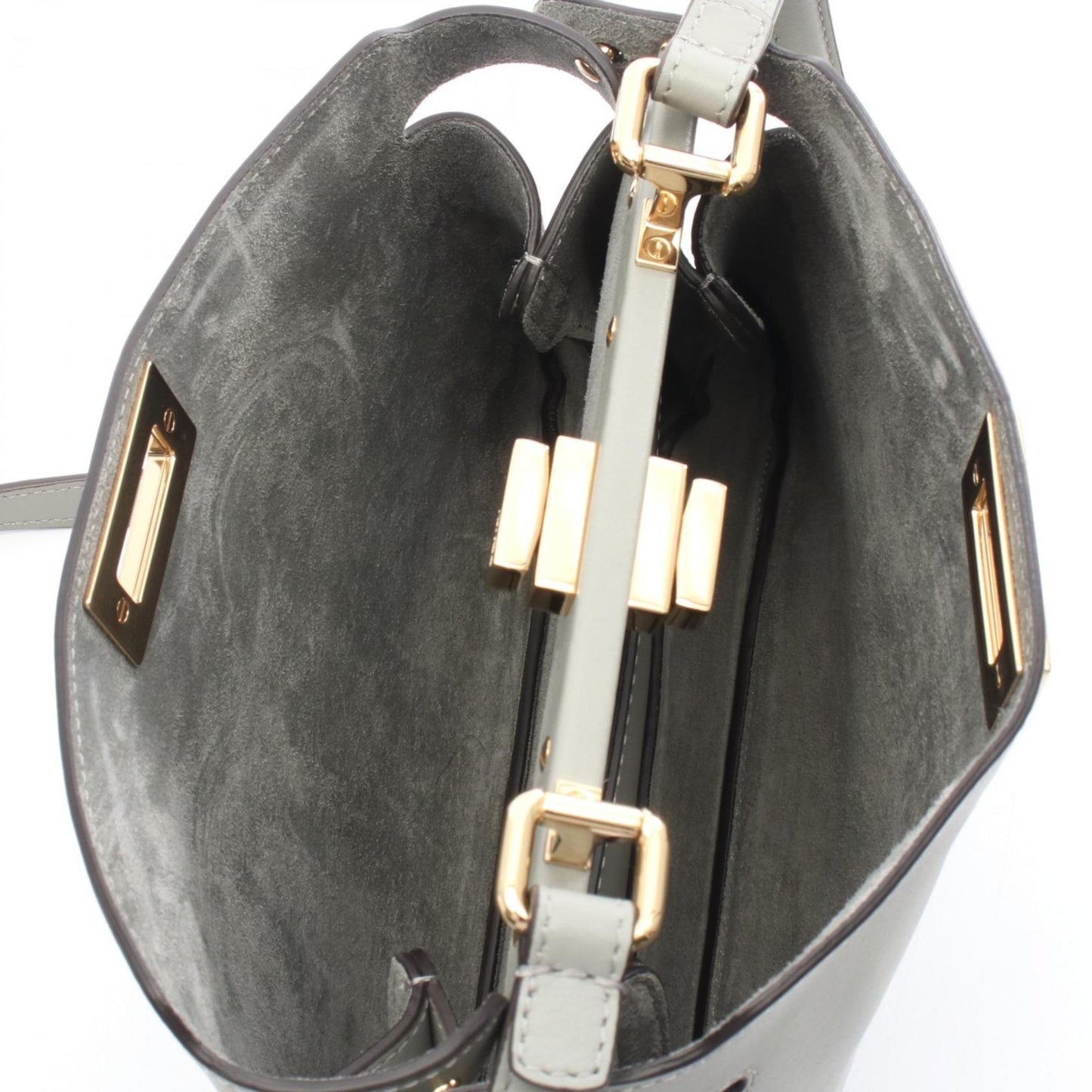 Fendi Peekaboo Soft Small Shoulder Bag, Leather, Women's, Green, 8BN365