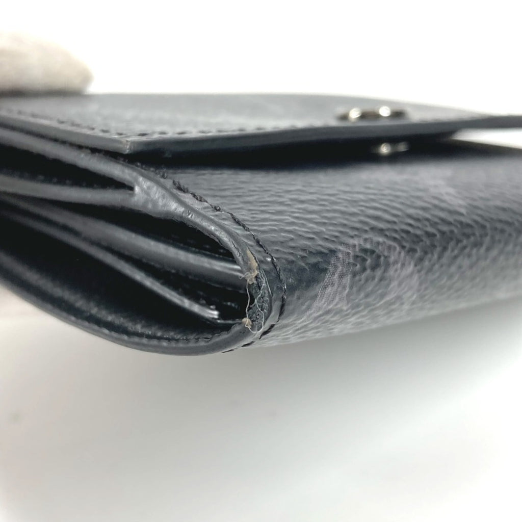 LOUIS VUITTON M12598 Monogram Eclipse Victor Wallet, Compact Trifold Canvas, Black, for Men and Women