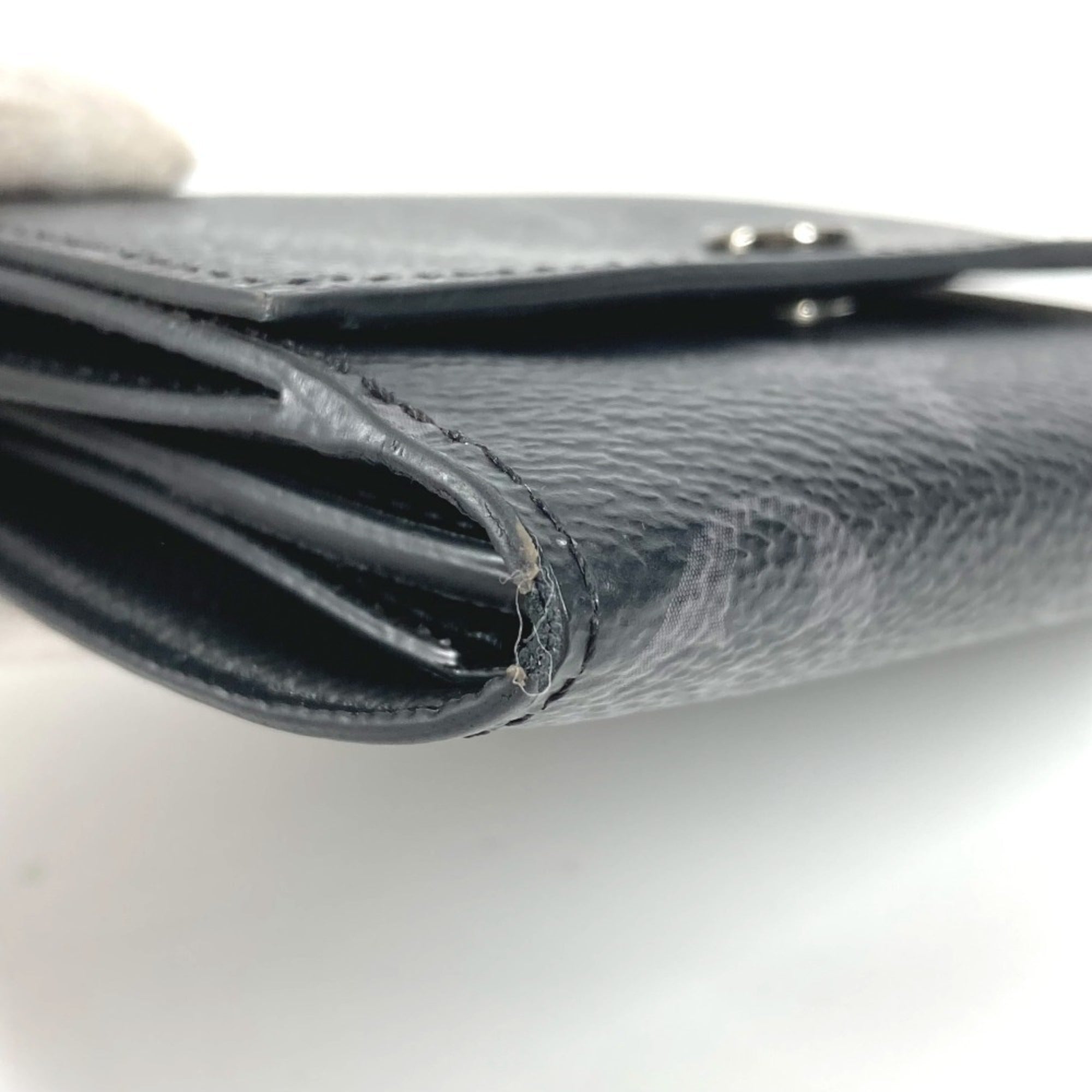 LOUIS VUITTON M12598 Monogram Eclipse Victor Wallet, Compact Trifold Canvas, Black, for Men and Women