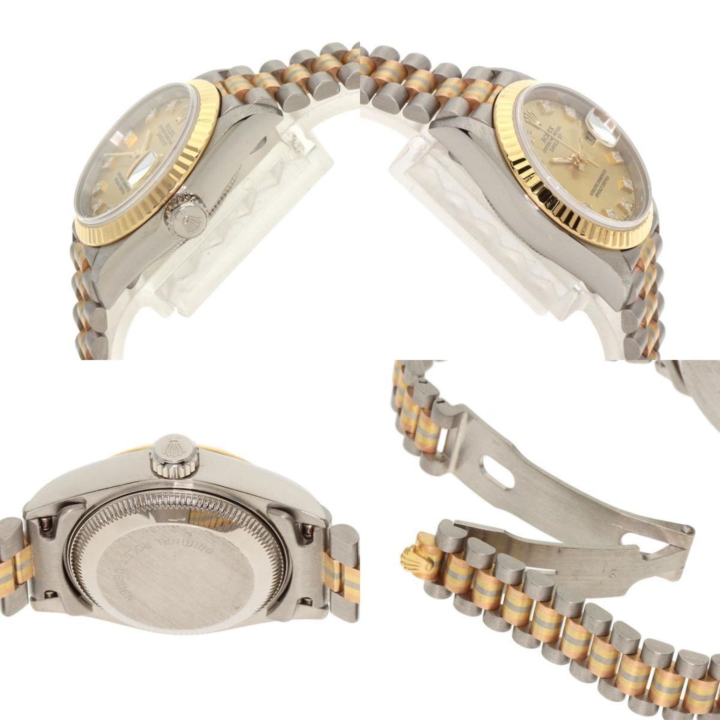 Rolex 69179BIC Datejust 10P Diamond Tridor Watch 18K White Gold 18KYG Ladies ROLEX