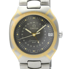 OMEGA Seamaster Polaris GMT 18K Gold Steel Mens Watch 396.1122 Polished — Very Good