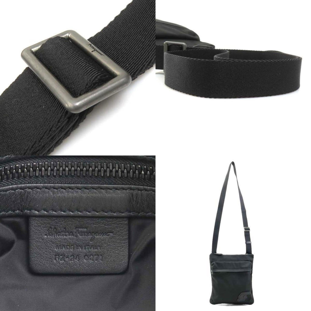 Salvatore Ferragamo Men's Nylon Black Shoulder Bag (H31735N)