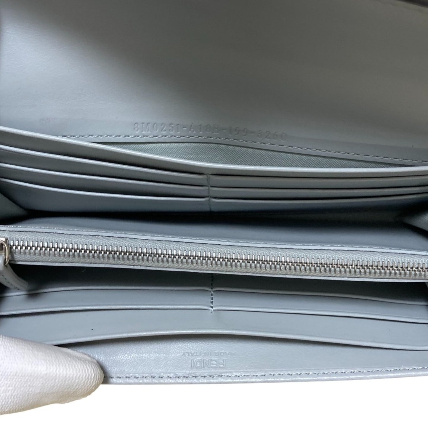 FENDI F is Fendi Continental Wallet, Light Gray, Women's