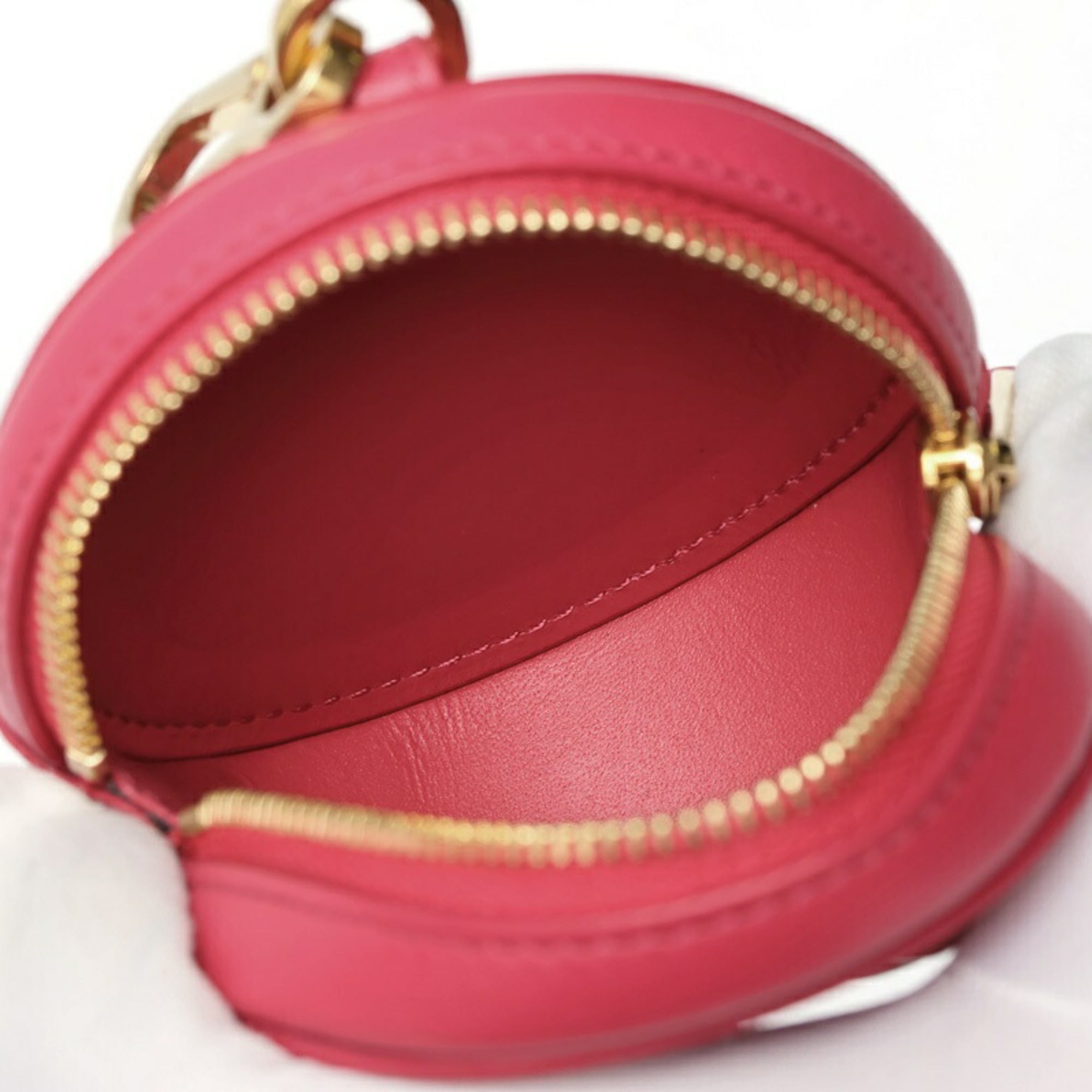 LOEWE Cookie Pouch Mini Coin Case Leather Pink S-159567