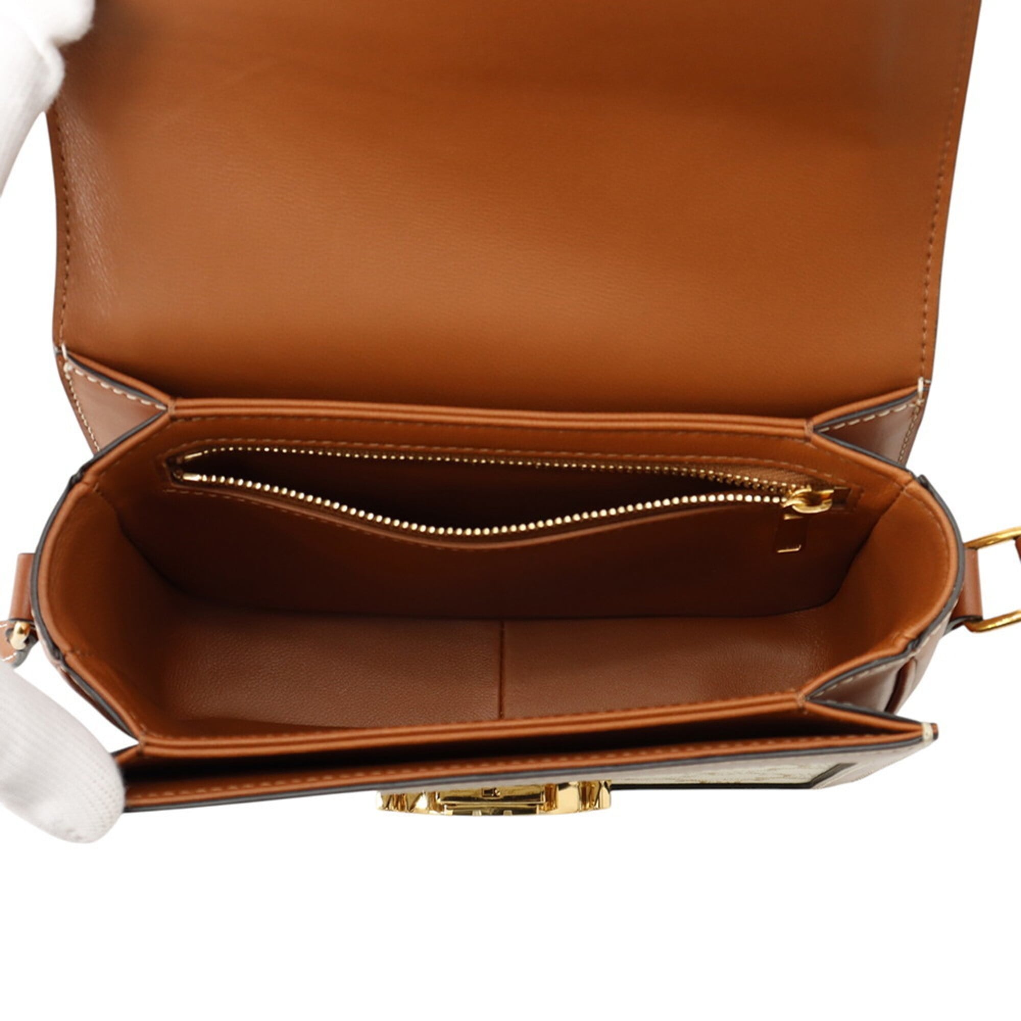 Celine Shoulder Bag Teen Triomphe Canvas Leather 188882 CELINE Handbag — Like New