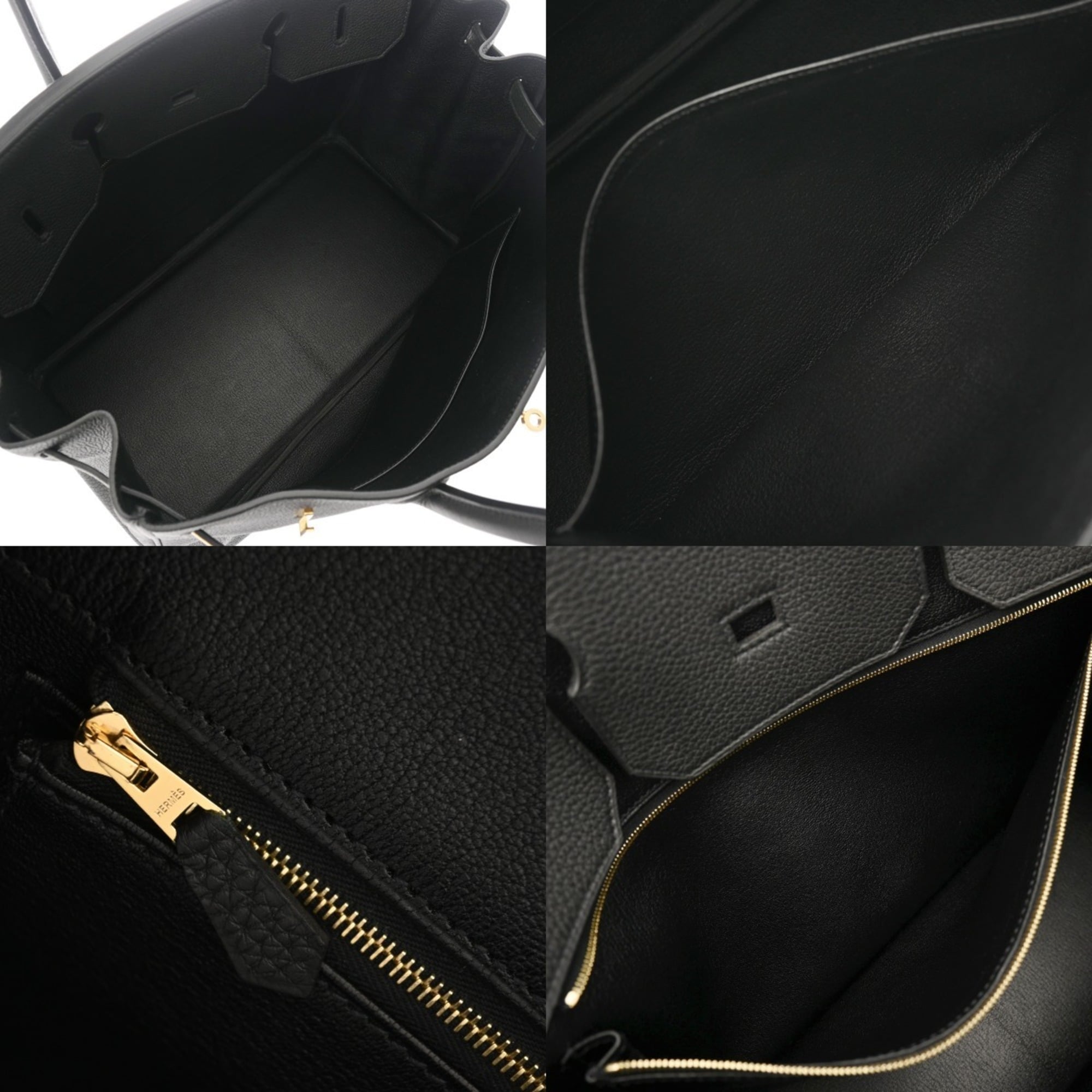 HERMES Birkin 40 Black C Stamp (circa 2018) Unisex Togo Handbag A Rank Pre-owned Ginzo