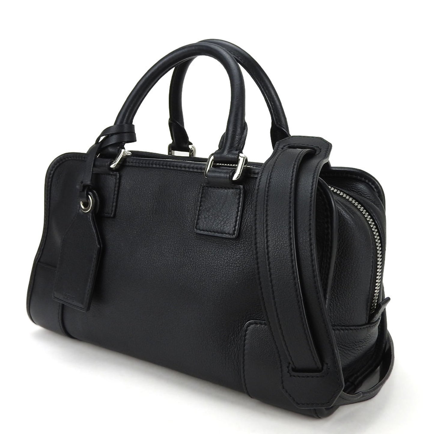 LOEWE Handbag Amazona 28 Leather Black Anagram Women's