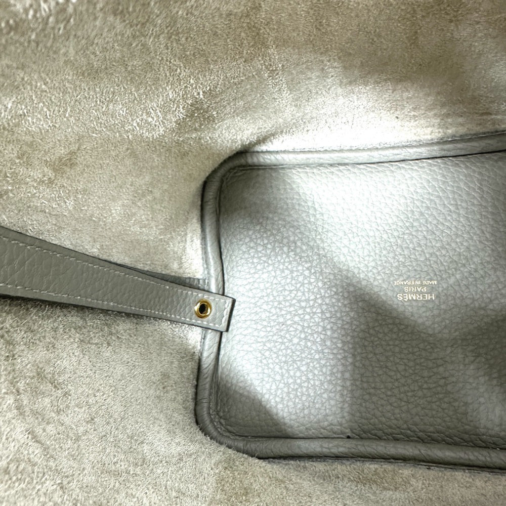 HERMES Picotin Lock PM Bag Handbag Taurillon Clemence Women's Sage Grey Like New — Like New